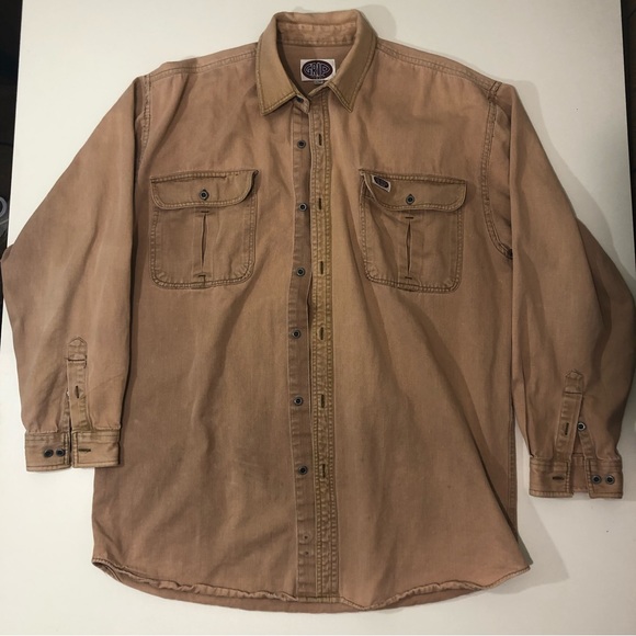 GRIP vintage Long Sleeve Button Up Mens Large salmon colour - Picture 11 of 11